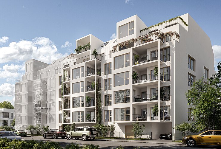 IFA Investment Wohnpark Liesing II, Wien_Visualisierung Straßenansicht IFA Investment Wohnpark Liesing II, Wien_Visualisierung Straßenansicht